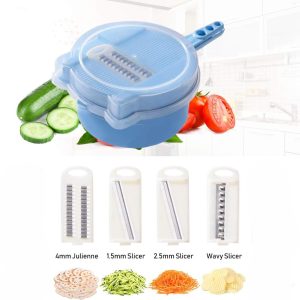 Vegetable Cutter Multifunctional Slicer with 4 Interchangeable Blades - Image 4