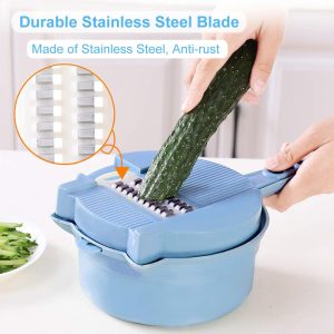 Vegetable Cutter Multifunctional Slicer with 4 Interchangeable Blades - Image 5