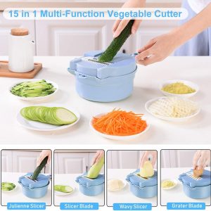 Vegetable Cutter Multifunctional Slicer with 4 Interchangeable Blades - Image 6