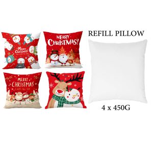 4-Pieces Set Christmas Cushion 45x45 cm + ( 4 x Refill Pillow 450G ) - Image 10