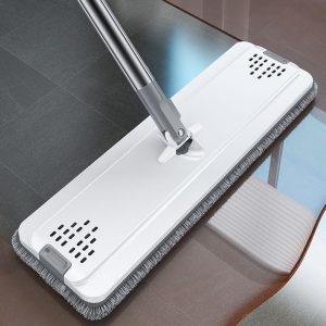 Flat mop two-chamber wringer bucket+2 Washable Microfiber Pads - Image 8