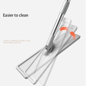 Flat mop two-chamber wringer bucket+2 Washable Microfiber Pads - Image 9