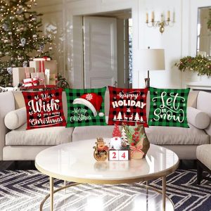 4-Pieces Set Christmas Cushion 45x45 cm + ( 4 x Refill Pillow 450G ) - Image 2