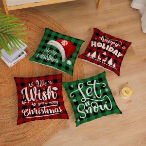 4-Pieces Set Christmas Cushion 45x45 cm + ( 4 x Refill Pillow 450G ) - Image 7