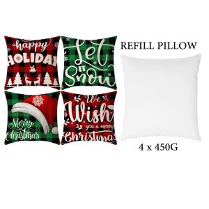4-Pieces Set Christmas Cushion 45x45 cm + ( 4 x Refill Pillow 450G ) - Image 12