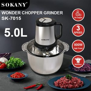 Sokany SK-7015, Electric Kitchen Chopper - 800w - 5.0Ltr - Image 2