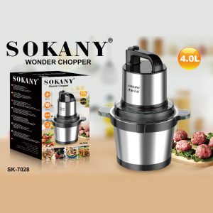 Sokany SK-7028, Electric Kitchen Chopper - 800w - 4.0Ltr - Image 4