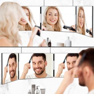 Self Cut Mirror 3 Sides Adjustable 360° Mirror with Telescoping - Image 3