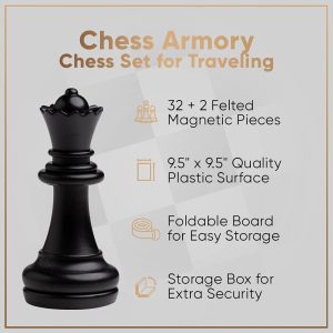 Magnetic Travel Chess Set with Folding Chess Board - Image 5