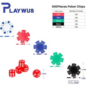 Professional Printed Poker Chips, 500-Pcs in Aluminum Case - Image 3