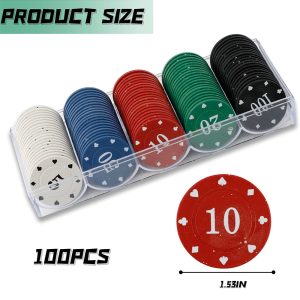 100PCS Poker Chips in Cardboard Box - Image 4