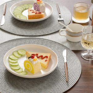 2-Pieces Round Braided Placemats Table Mats for Dining Tables 38cm - Image 12