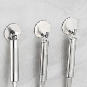 2-Pieces Heavy Duty No Drill Stainless Steel Self Adhesive Hooks 1004-2/5 - Image 3