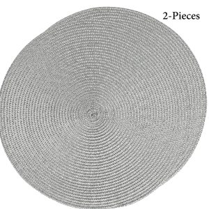 2-Pieces Round Braided Placemats Table Mats for Dining Tables 38cm - Image 4