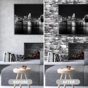3D Self Adhesive Brick Wall Signs Vintage Brick Design 77 x 70 cm - Image 4