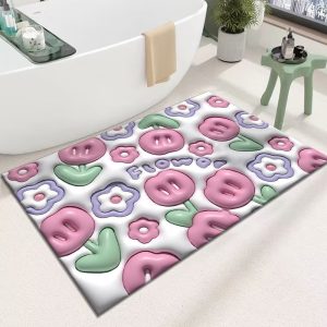 Anti-Slip Bathroom Mat Quick Drying (L50 x W80 x T0.25)cm - Image 7