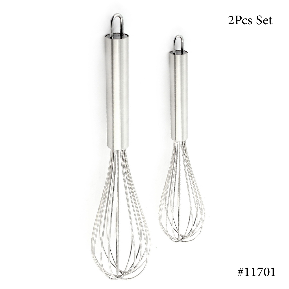 2 Pcs Set Stainless Steel Manual Handheld Mixer Official