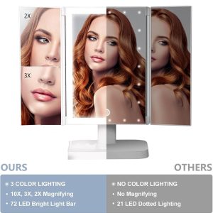 Makeup Mirror Trifold With LED light - Image 5