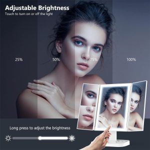 Makeup Mirror Trifold With LED light - Image 3