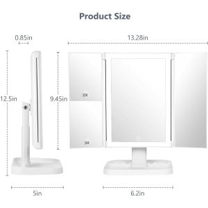 Makeup Mirror Trifold With LED light - Image 8