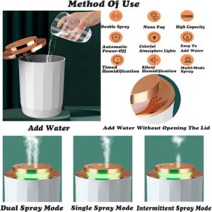 Dual USB Humidifier with Night Light 2200ml - Image 5