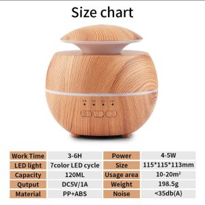 Aroma Diffuser, Humidifiers Cool Mist Wood Grain - Image 5