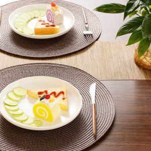 2-Pieces Round Braided Placemats Table Mats for Dining Tables 38cm - Image 10