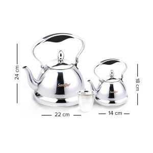 Sonifer, 2Pcs 1L/3L Elegant Stainless Steel Whistling Kettles With Filter SF-2501 - Image 2