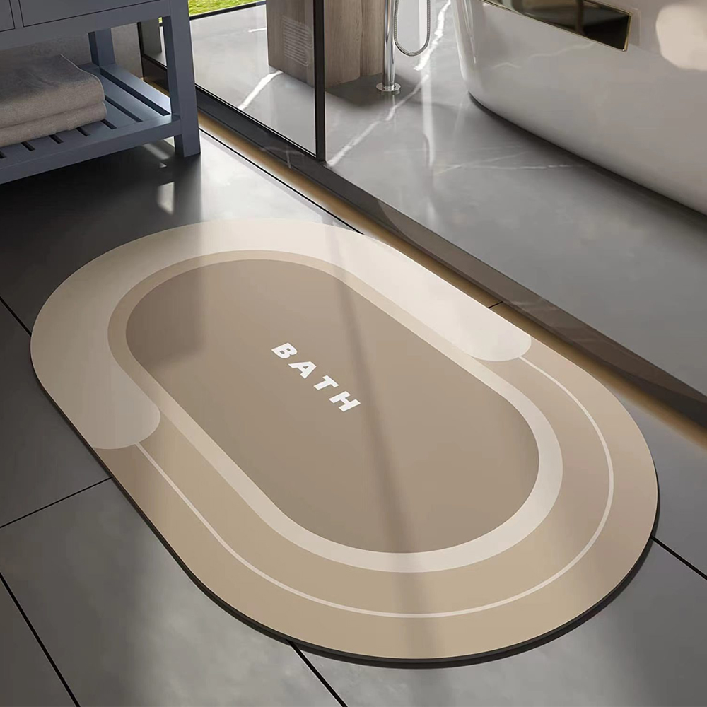 Anti-Slip Bathroom Mat Quick Drying Bath Pattern (L50 x W80 x T0.25)cm ...