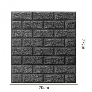 Brick 3D Foam Wall Sticker Black 77 x 70 x 0.6 cm - Image 3