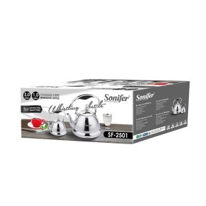 Sonifer, 2Pcs 1L/3L Elegant Stainless Steel Whistling Kettles With Filter SF-2501 - Image 3