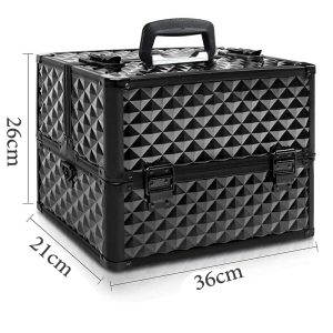 Makeup Case Black Diamond Large Black (L21 X W32 X H26)Cm - Image 3