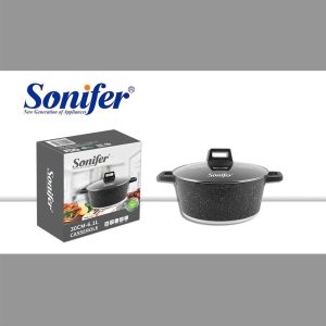 Sonifer, 6.1L Wear-Resistant Non-Stick Granite Casserole With Glass Lid SF-1127 (D30 x H12.5) cm - Image 3