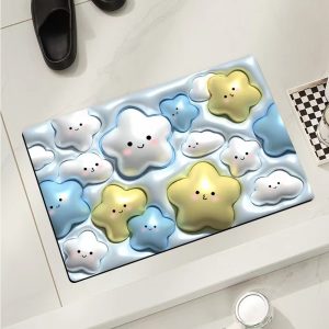 Anti-Slip Bathroom Mat Quick Drying (L50 x W80 x T0.25)cm - Image 4