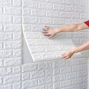 Brick 3D Foam Wall Sticker Off White 77 x 70 x 0.6 cm - Image 3