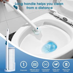 Toilet Cleaner Brush Set with 8-pieces Sponge Refills - Image 4
