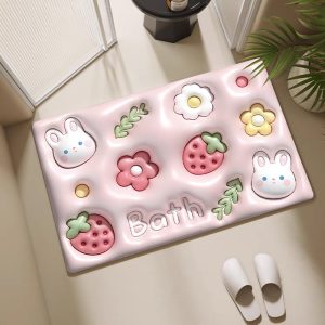 Anti-Slip Bathroom Mat Quick Drying (L50 x W80 x T0.25)cm - Image 5