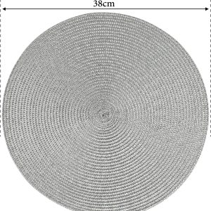 2-Pieces Round Braided Placemats Table Mats for Dining Tables 38cm - Image 7