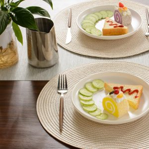 2-Pieces Round Braided Placemats Table Mats for Dining Tables 38cm - Image 8