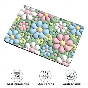 Anti-Slip Bathroom Mat Quick Drying (L50 x W80 x T0.25)cm - Image 9
