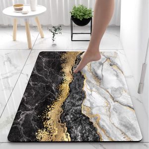 Anti-Slip Bathroom Mat Quick Drying (L50 x W80 x T0.25)cm - Image 3