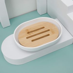 Sanitary 6-Pieces Bamboo Cover Bathroom Accessories Set - Image 4