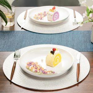 2-Pieces Round Braided Placemats Table Mats for Dining Tables 38cm - Image 13