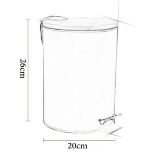 Bathroom Trash Can with Bamboo Lid Soft Close and Foot Pedal 5L - Image 7