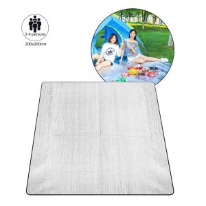 3-4 Persons Foldable Aluminum Film Waterproof Mat For Camping & Hiking (L200 x W200)cm