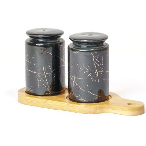 Ceramic Abstract Designed Salt and Pepper Set of 2 - Image 3