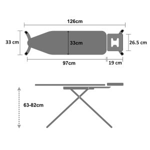 Steam Permeable Iron Board Heat Resistant Cloth Cover Wide (L126 x W33 x T3)cm - Image 3