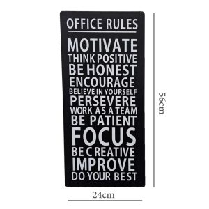 Office Rules Wall Art Wood Office Decor (24x56)cm - Image 3