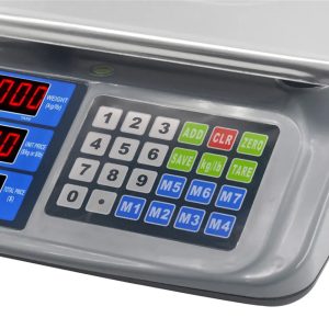 40KG Stainless Steel Rechargeable Digital Pricing & Weighing Scale With 3-LCD Display - Image 3