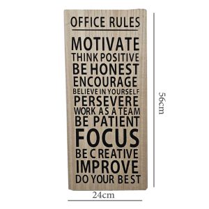 Office Rules Wall Art Wood Office Decor (24x56)cm - Image 4